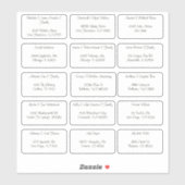 Sticker 15 Nom de l'invité individuel Adresse (Feuille)