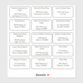 Sticker 15 Nom individuel simple de l'invité Adresse (Feuille)