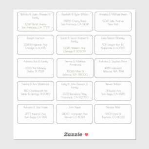 Sticker 15 Nom individuel simple de l'invité Adresse
