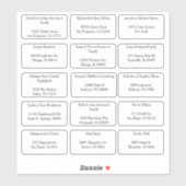 Sticker 15 Simple Individual Guest Name Address (Feuille)