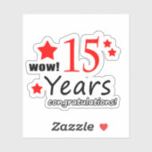 Sticker 15e anniversaire du Mariage - 15 ans Anniversaire (Feuille)