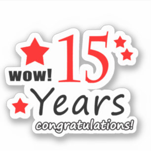 Sticker 15e anniversaire Mariage - 15 ans Anniversaire