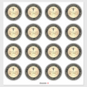 Sticker (16) 3" Glossy PVC Queen Bee Honey Mason Jar Étiqu (Feuille)