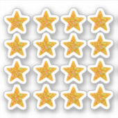 Sticker +16 Étoile dorée holographique Brillance scintilla (Devant)