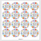 Sticker 16 Floral Philippiens 4:13 Bible Écriture Folkart (Feuille)