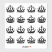 Sticker 16 Garder le calme Couronne Noir (Feuille)