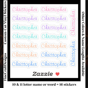 Sticker 16 Lettres de nom de mot tendance Modernes personn