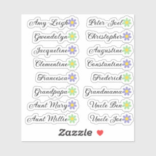 Sticker 16 Noms de liste d'invités personnalisés Calligrap