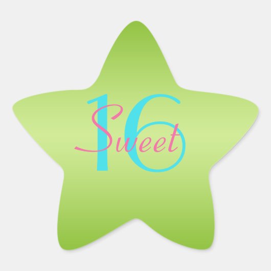 Sticker 16 Star Sweet 1,5 pouces pour chaux, roses (Devant)