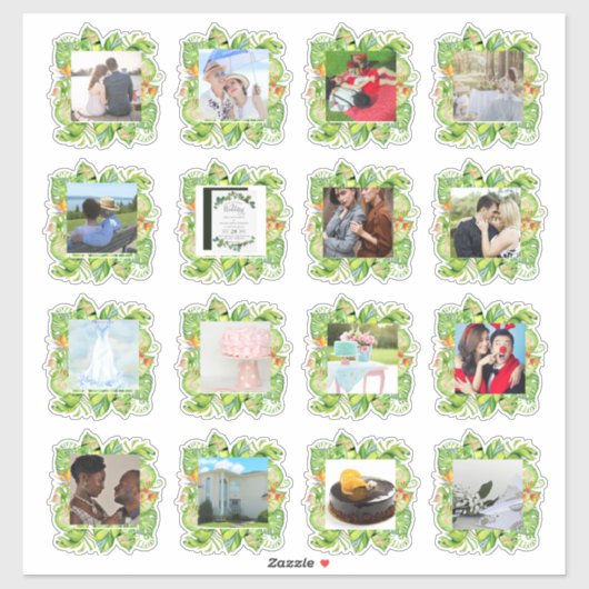 Sticker 16 x MARIAGE PHOTO Journal Planificateur Feuilles  (Feuille)