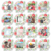 Sticker 16 x MARIAGE PHOTO Journal Planificateur Roses rou (Devant)