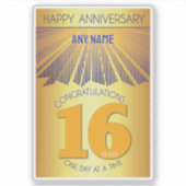 Sticker 16 Year | Golden Ray 12 Step CUSTOM NAME (Devant)