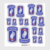Sticker 173e Brigade aéroportée ABN Soldats Sky Contour St (Feuille)