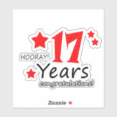 Sticker 17e anniversaire du Mariage - 17 ans Anniversaire (Feuille)