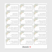 Sticker 18 Floral Faire-part de mariage Adresse d'expéditi (Feuille)
