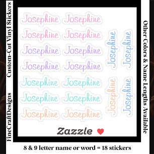 Sticker 18 Lettres Personnalisées Moderne 8/9 Nom Mot Tend