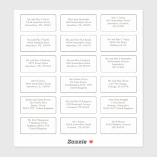 Sticker 18 Mariage individuel Nom d'hôte Adresses