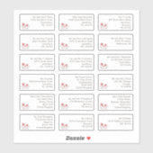 Sticker 18 Mariage individuel Nom d'hôte Adresses Florals (Feuille)