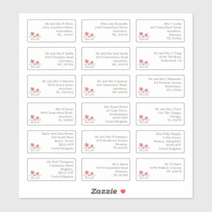 Sticker 18 Mariage individuel Nom d'hôte Adresses Florals