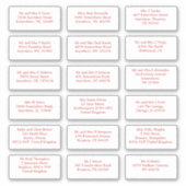 Sticker 18 Mariage individuel Nom d'hôte Adresses Rouge (Devant)