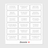 Sticker 18 Mariage Invité Nom du bénéficiaire Adresse Expé (Feuille)