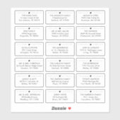 Sticker 18 Mariage moderne Adresse individuelle du bénéfic (Feuille)