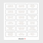 Sticker 18 Nom de l'invité de l'événement individuel Adres (Feuille)