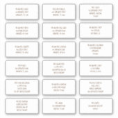 Sticker 18 Nom de l'invité individuel Adresses Brown infor (Devant)