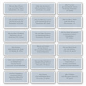 Sticker 18 Nom du bénéficiaire individuel Adresse bleue (Devant)