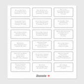 Sticker 18 Nom du client Mariage individuel Adresse Serif (Feuille)