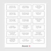 Sticker 18 Nom du destinataire Adresse Gothique Sans (Feuille)