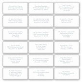 Sticker 18 Nom individuel Adresse Mariage Invité Simple (Devant)