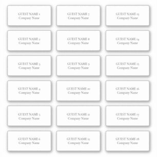 Sticker 18 Nom individuel de l'invité et entreprise