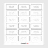 Sticker 18 Nom individuel de l'invité et entreprise (Feuille)