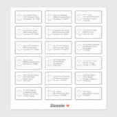 Sticker 18 noms de destinataires différents adresses logo  (Feuille)