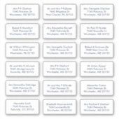 Sticker 18 Noms des invités de mariage Adresses (Devant)