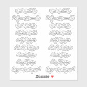 Sticker 18 Noms d'invités Style manuscrit Script (Feuille)