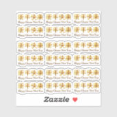 Sticker 18 x Joyeux Chinois Nouvel An Or Caractères (Feuille)