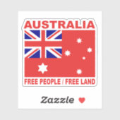 Sticker 1901 Australian land flag personnes libres 3:2 rat (Feuille)