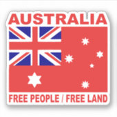 Sticker 1901 Australian land flag personnes libres 3:2 rat (Devant)