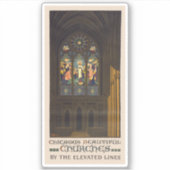 Sticker 1923 Affiche D'Une Église Avec Fenêtre En Verre Ti (Devant)