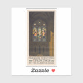 Sticker 1923 Affiche D'Une Église Avec Fenêtre En Verre Ti (Feuille)