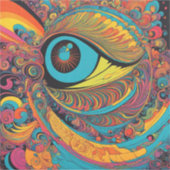 Sticker 1960 Psychédélique Horreur Vacui Motif d'art (Devant)