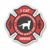 Sticker 1 Chat Inside Pet Alert For Fire Department (Devant)
