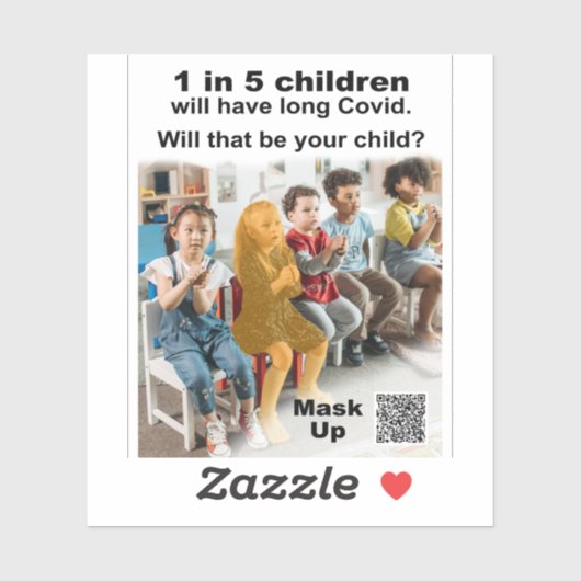 Sticker 1 enfant sur 5 obtiendra longtemps Covid (Feuille)