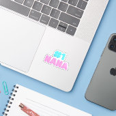 Sticker #1 Mamie (Ordinateur portable avec iPhone)