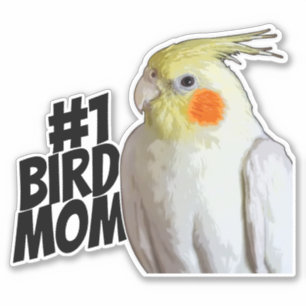 Sticker #1 Oiseau Maman mignonne Cockatiel Fête des Mères 