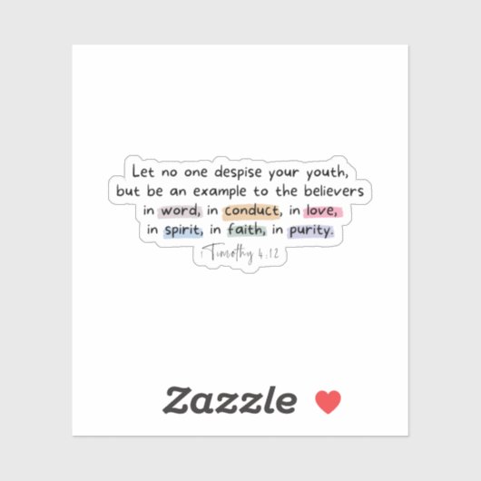Sticker 1 Timothée 4:12 (Feuille)