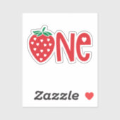 Sticker 1er anniversaire Une fraise (Feuille)