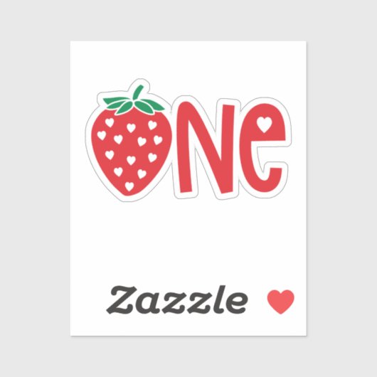 Sticker 1er anniversaire Une fraise (Feuille)